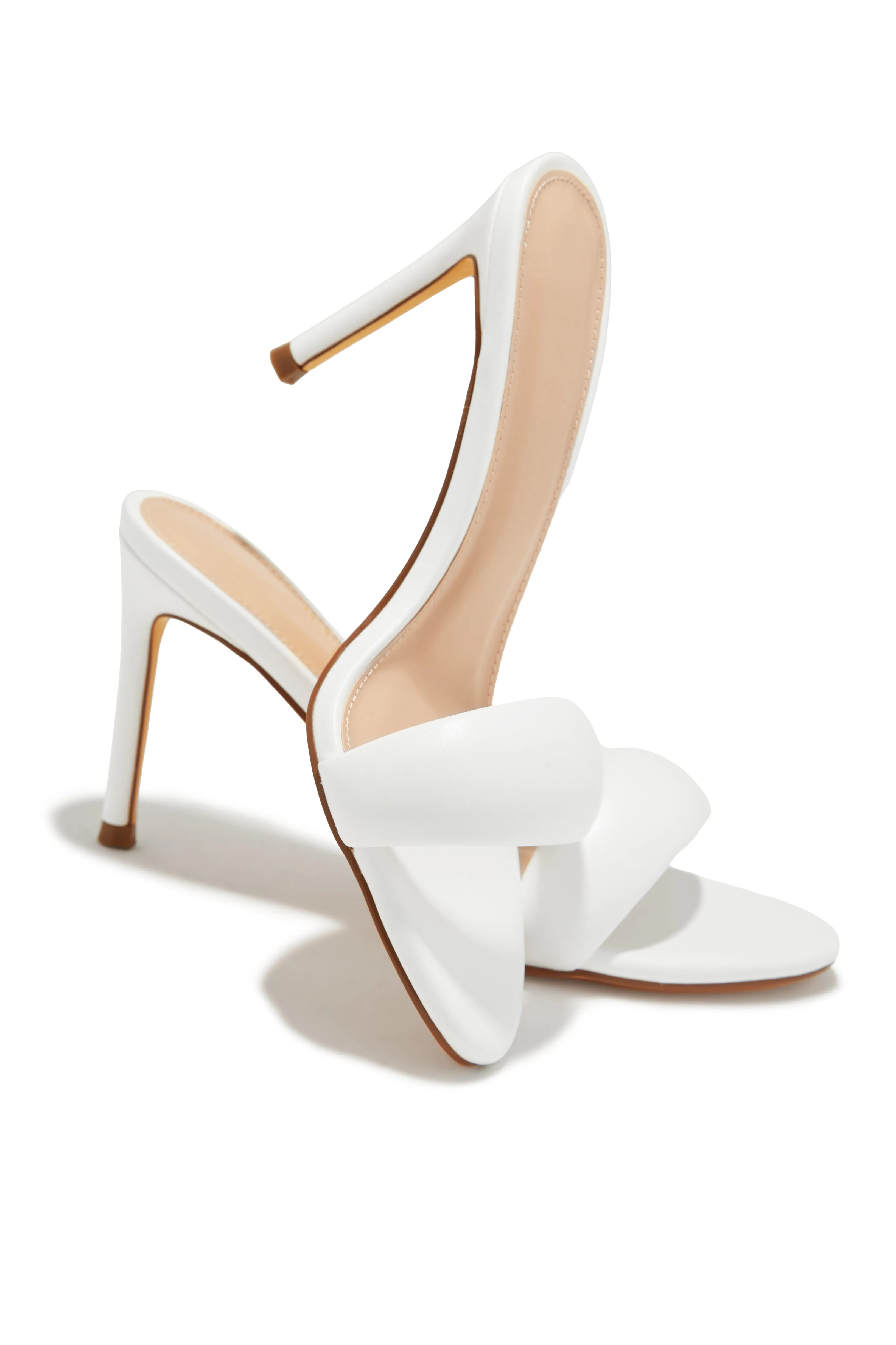 Alisha Mid Heel Mules - White