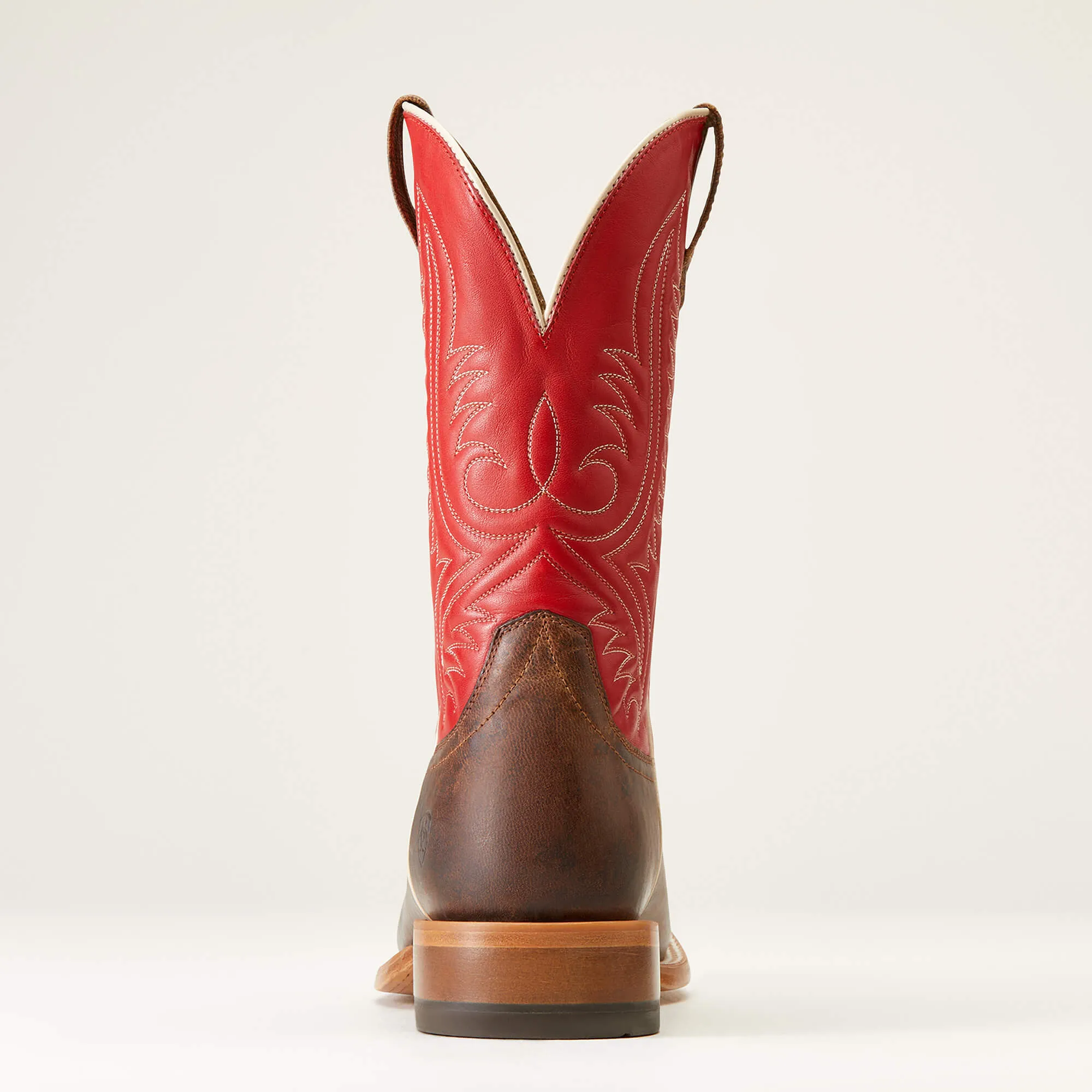 Ariat Men's Chestnut Brown Circuit Paxton Broad Square Toe Western Boots with Red Tops