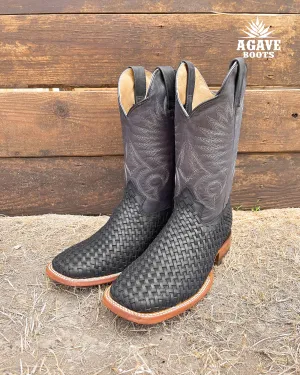 BASKET WEAVE PETATILLO | MEN SQUARE TOE WESTERN COWBOY BOOTS