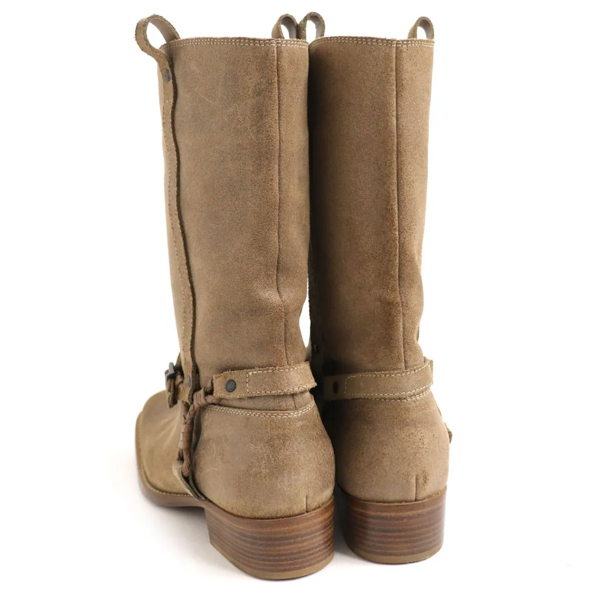 Bottega Veneta Suede Leather Engineer Boots Brown