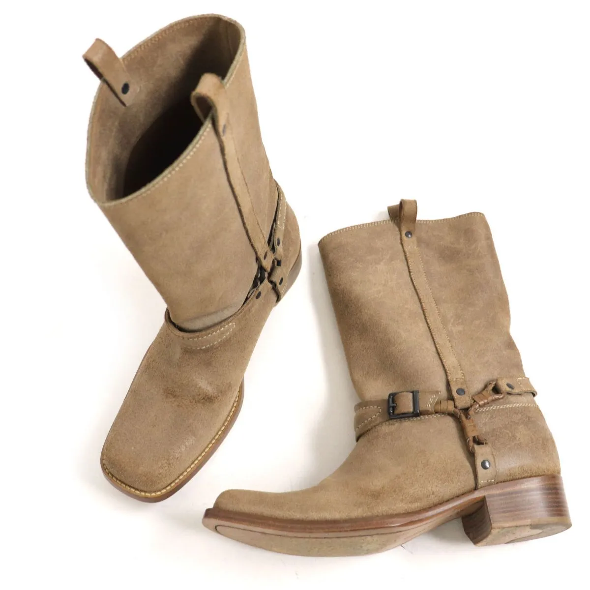 Bottega Veneta Suede Leather Engineer Boots Brown