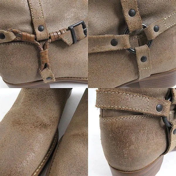 Bottega Veneta Suede Leather Engineer Boots Brown