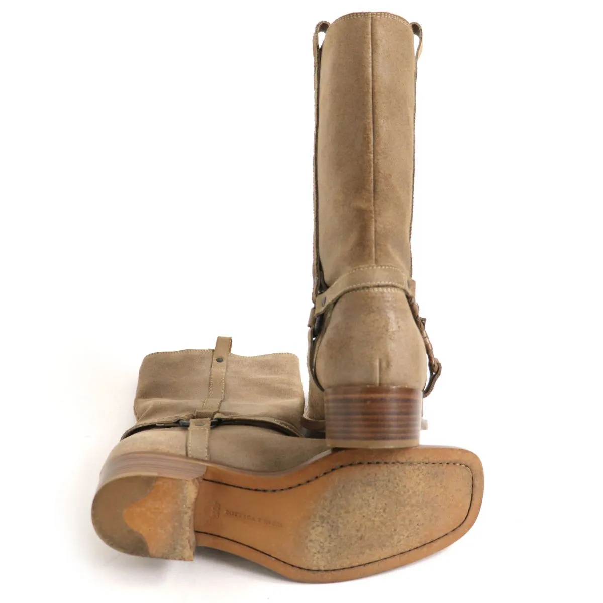 Bottega Veneta Suede Leather Engineer Boots Brown