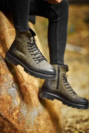 Brabion Marco Leather Gray Boots Shoes