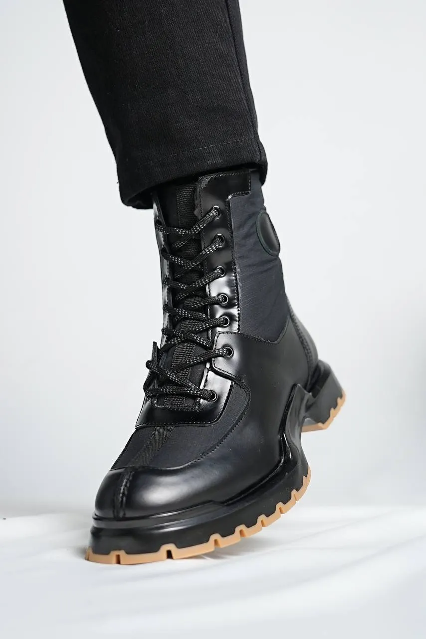 Brabion MarcoLeather Black Boots for Men