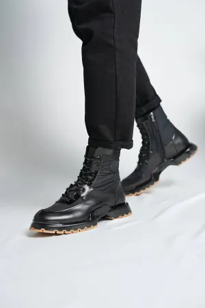 Brabion MarcoLeather Black Boots for Men