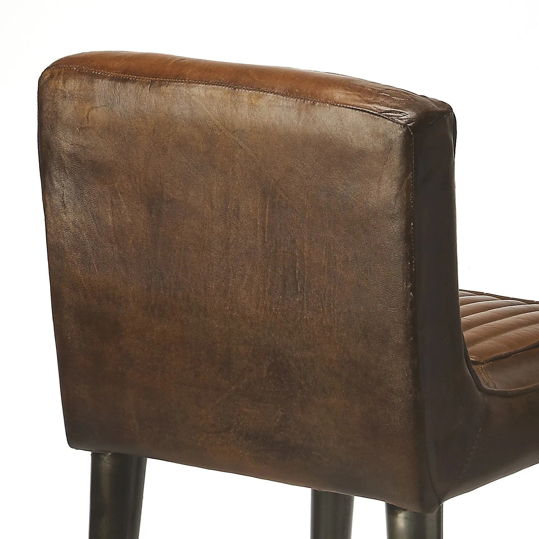 Dark Brown Leather Bar Stool By Homeroots - 389113