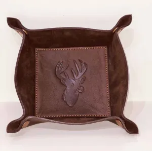 DEER LEATHER EMBOSSED TRAY