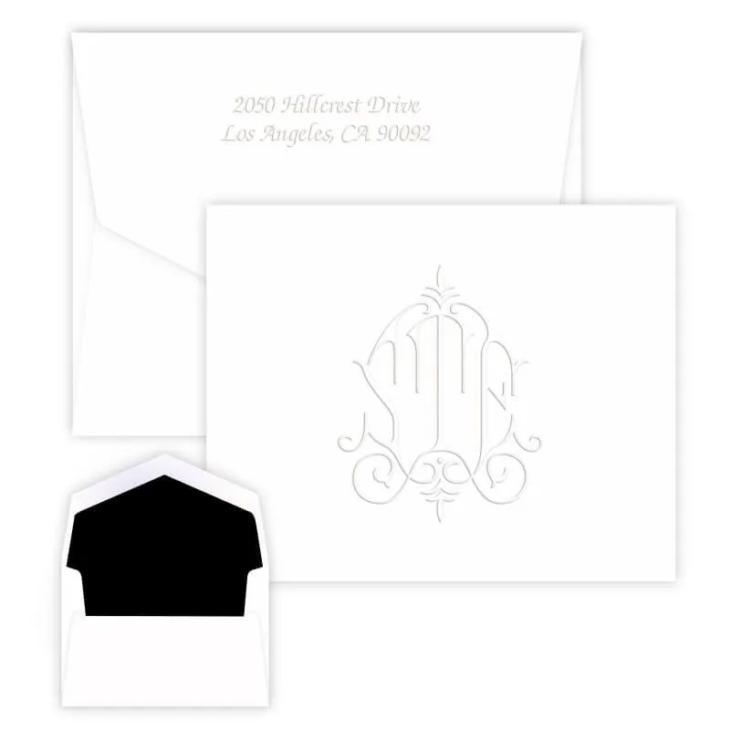 Embossed Elegant Monogram Stationery