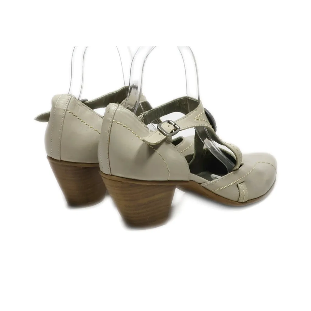 Fidji Miss Mid-Heel Sandals Leather Grey Colour For Women