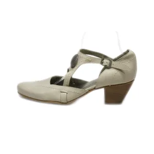 Fidji Miss Mid-Heel Sandals Leather Grey Colour For Women