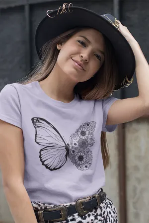 Floral Butterfly Printed T-shirt for women
