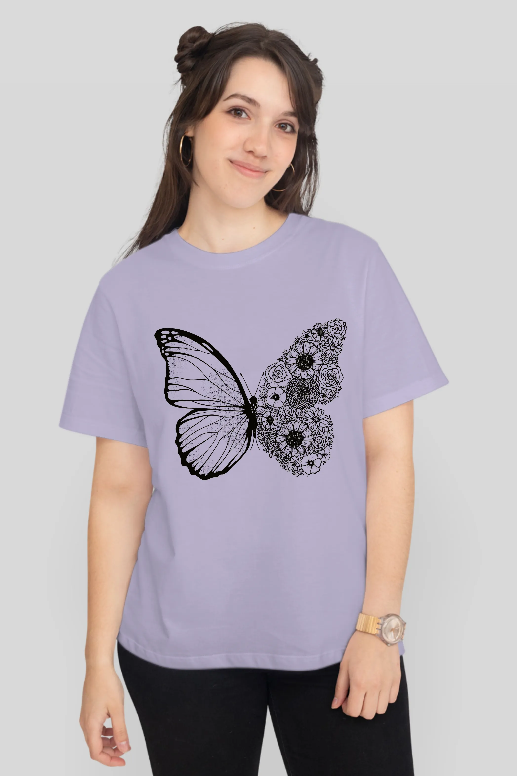 Floral Butterfly Printed T-shirt for women