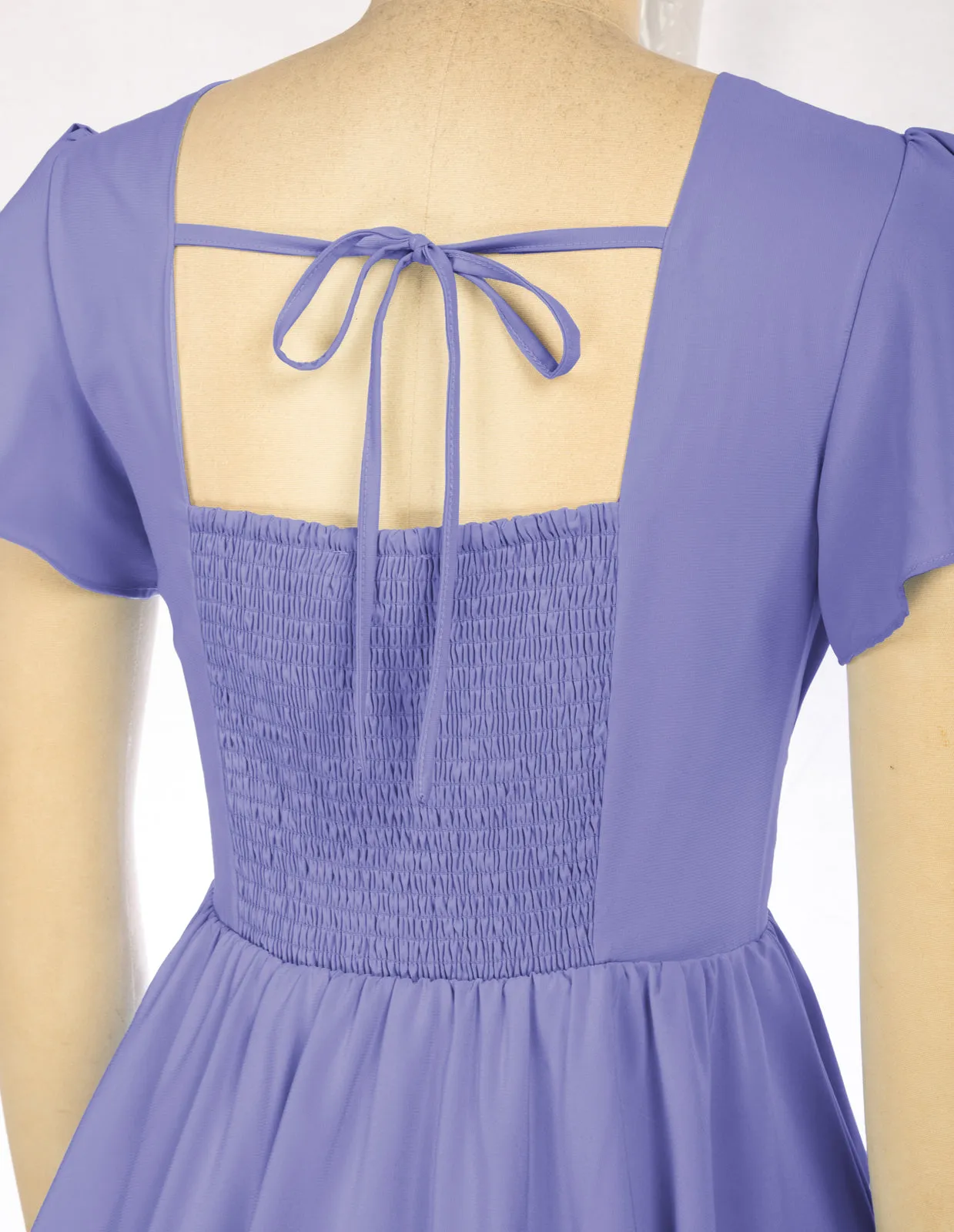 Floral Print Square Neck Tiered Ruffle Dress 2023 Summer Vintage A-line Swing Midi Dress
