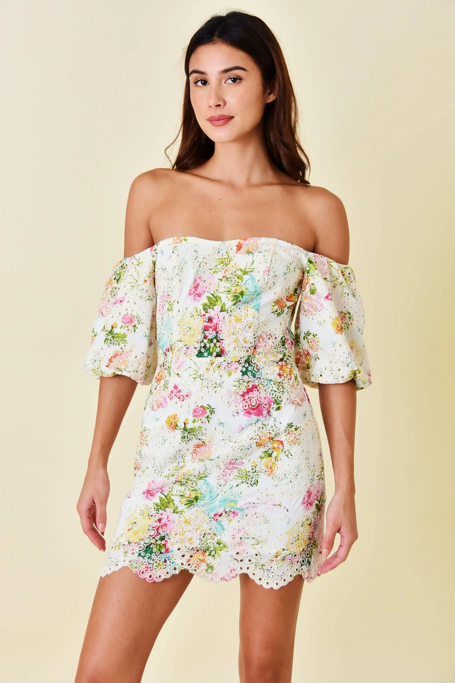 Garden Floral Eyelet Dress