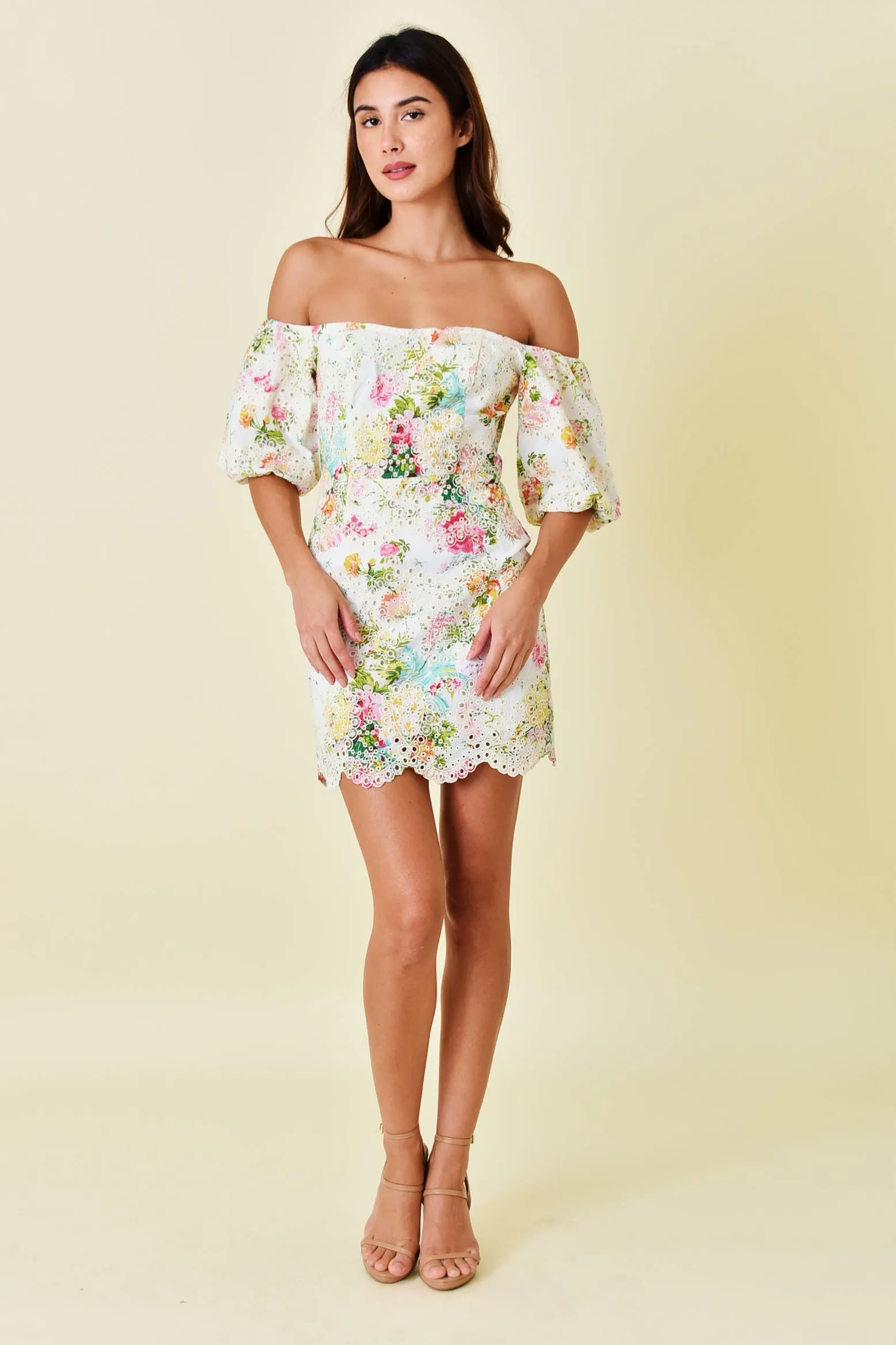 Garden Floral Eyelet Dress
