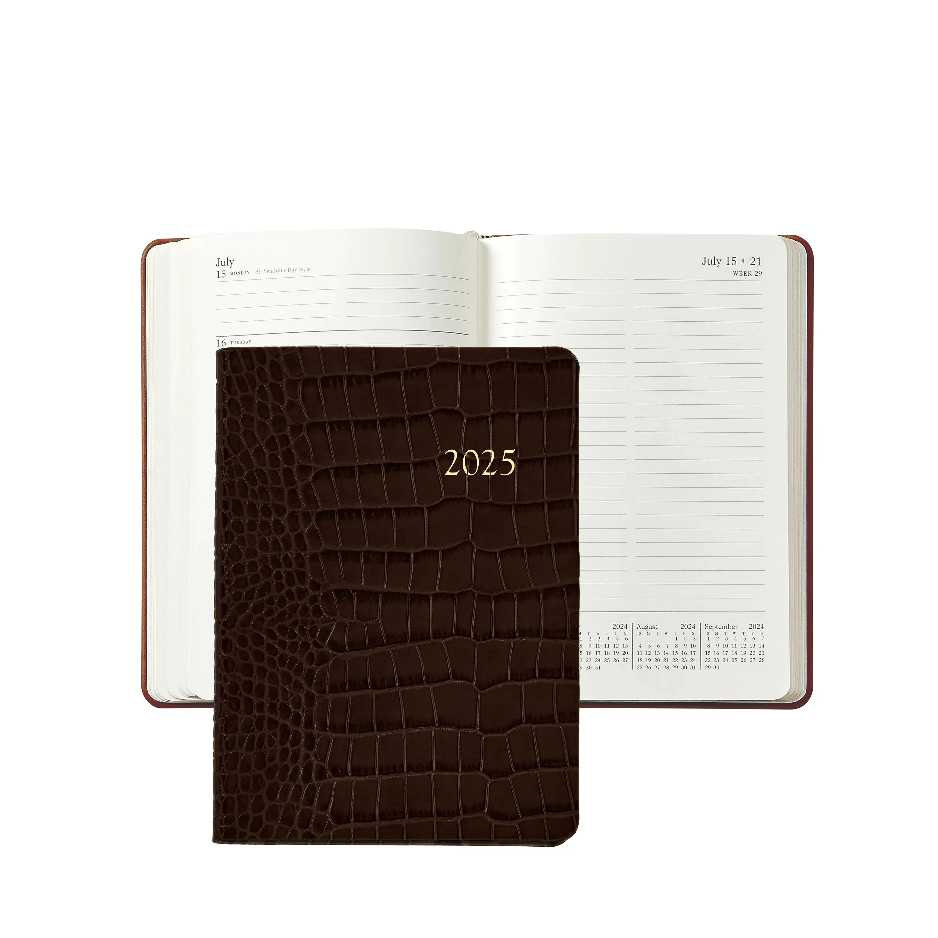 Graphic Image 2025 Weekly Notebook Embossed Croc Leather
