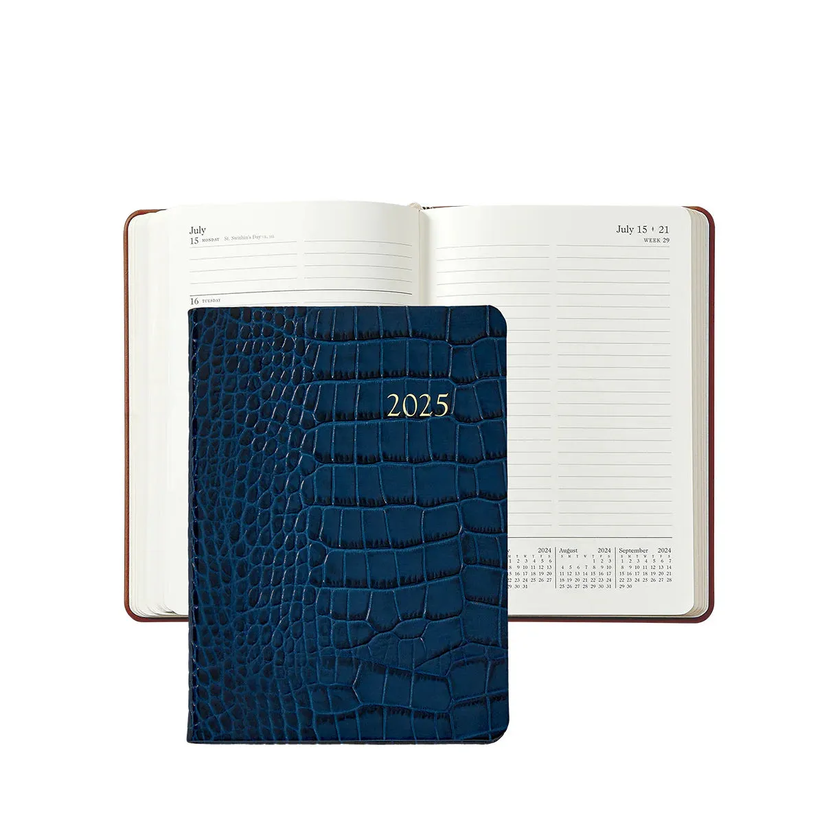 Graphic Image 2025 Weekly Notebook Embossed Croc Leather