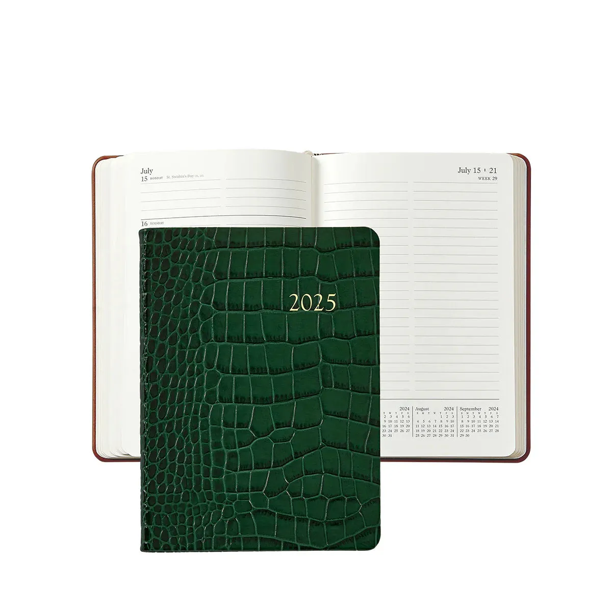 Graphic Image 2025 Weekly Notebook Embossed Croc Leather