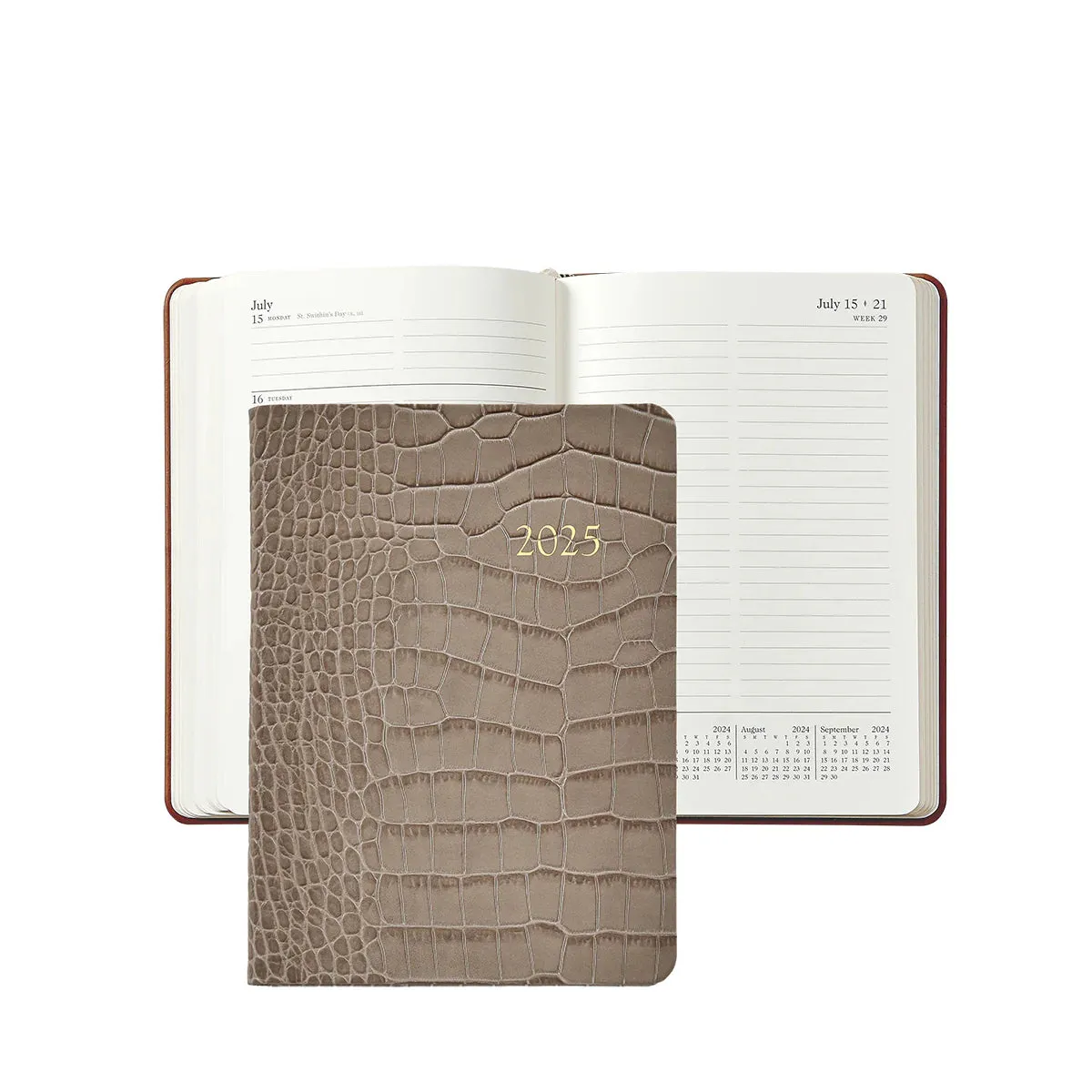 Graphic Image 2025 Weekly Notebook Embossed Croc Leather