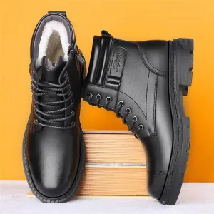 Hnzxzm Hot Newest Keep Warm Men Winter Boots High Quality Genuine Leather Wear Resisting Casual Shoes Working Fahsion Boots