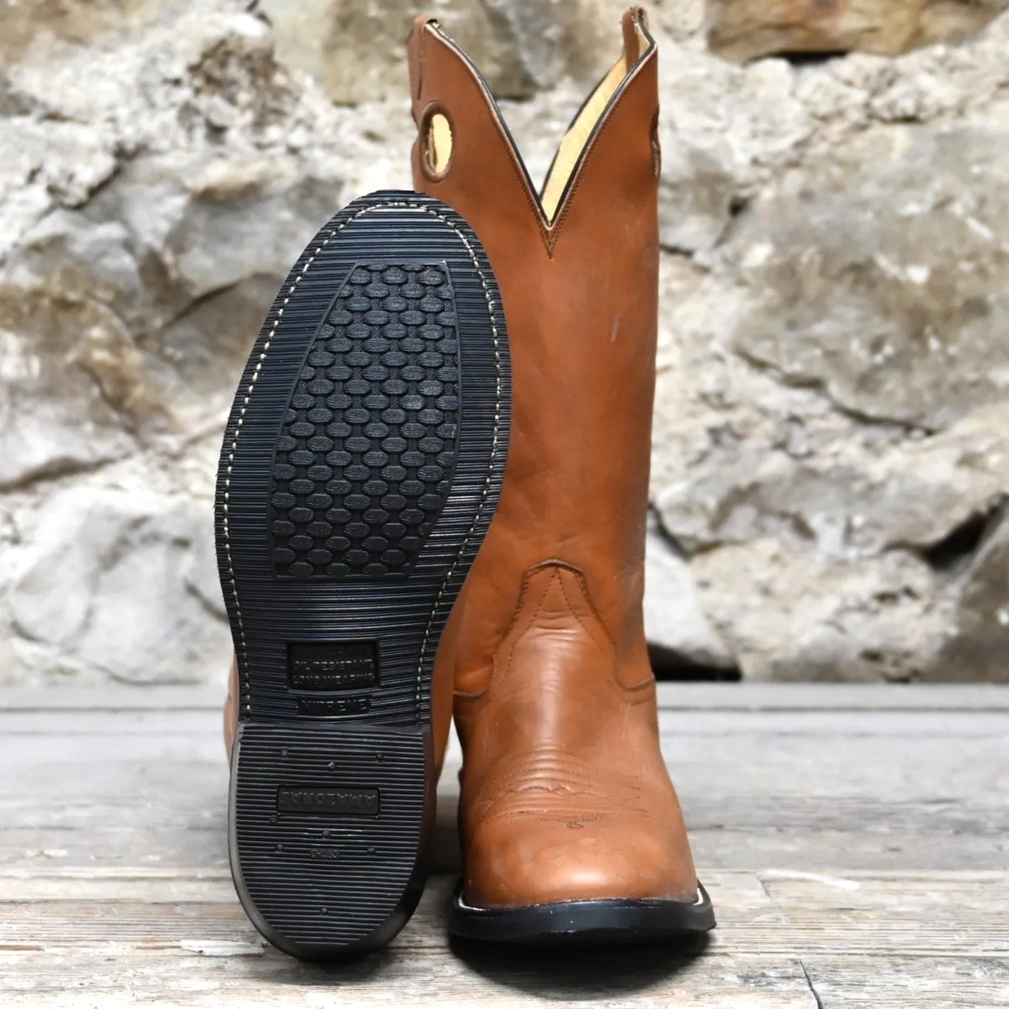 Honcho Men's 13" Brown Mule Leather Boot W/rubber Oil Resistant Sole