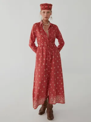 Justine Dress - Ethnic Tomato