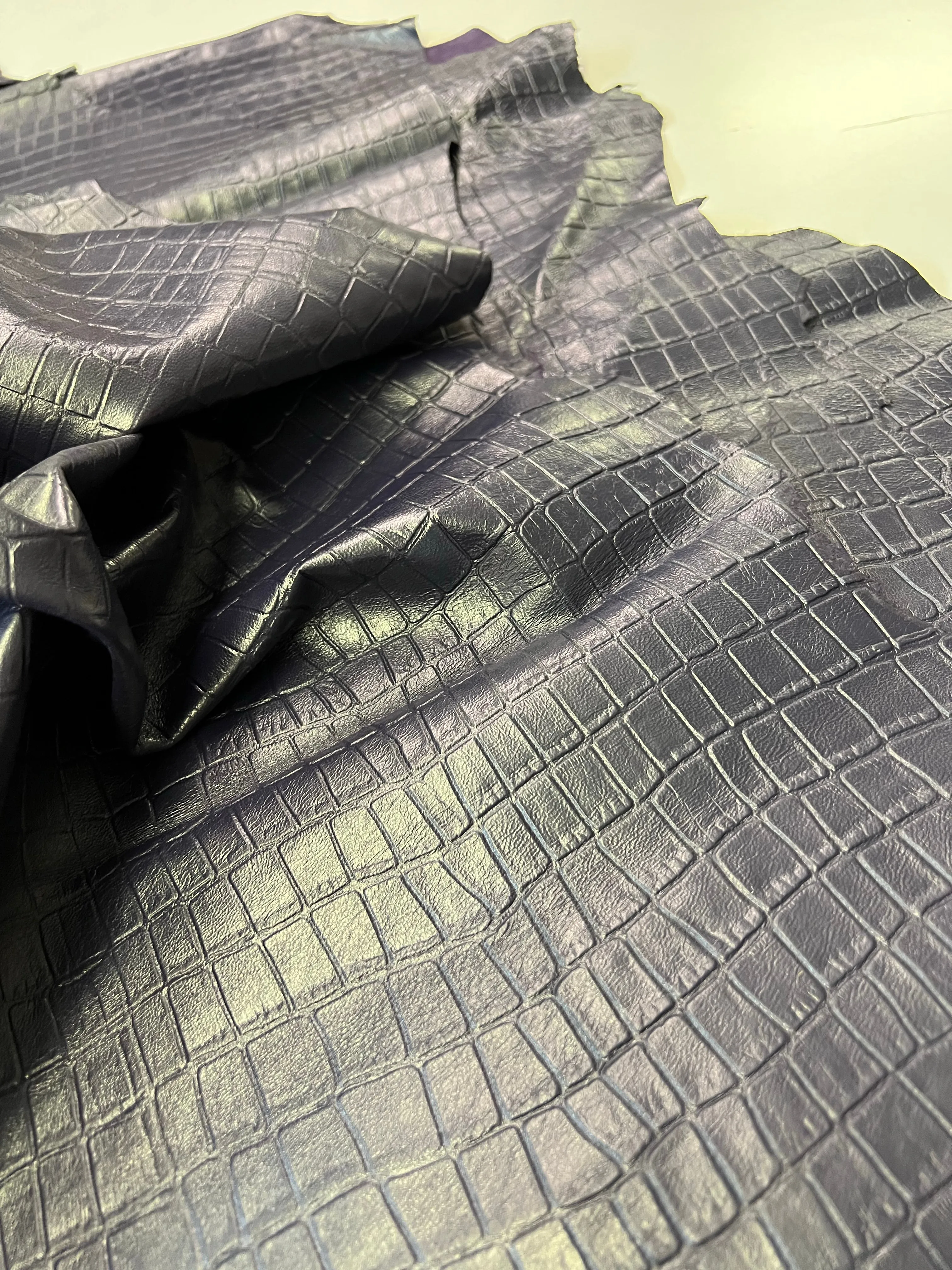 Leather Crocodile/Alligator Embossed Lambskin leather