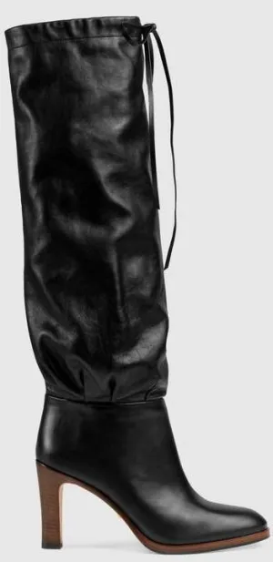 Leather Mid-Heel Boots