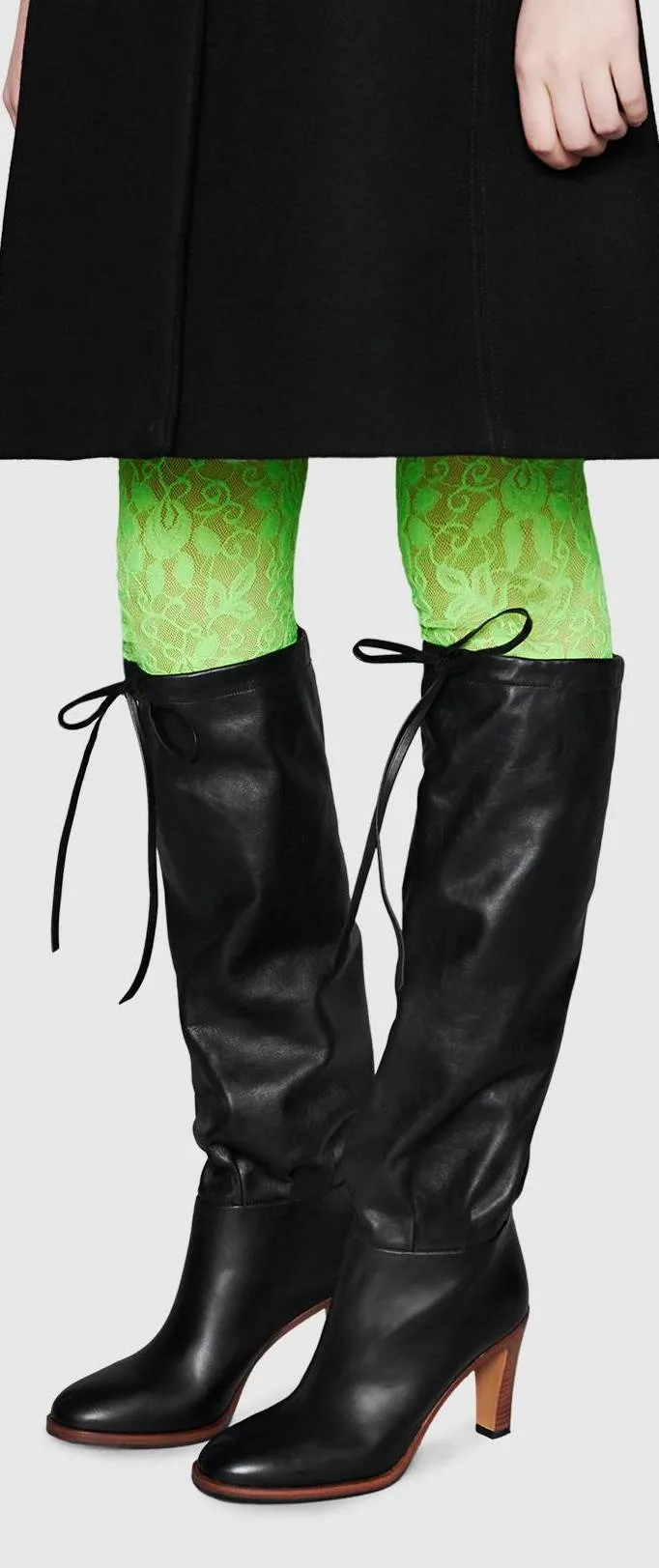 Leather Mid-Heel Boots