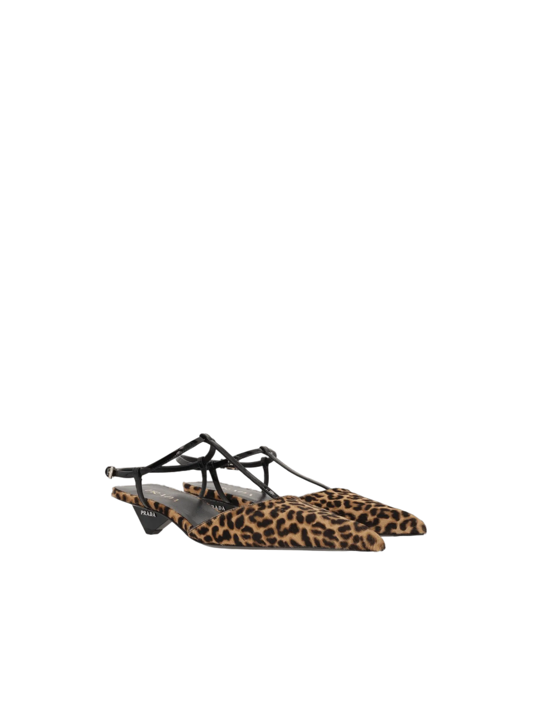 Leopard-Printed Calf Hair Slingbacks