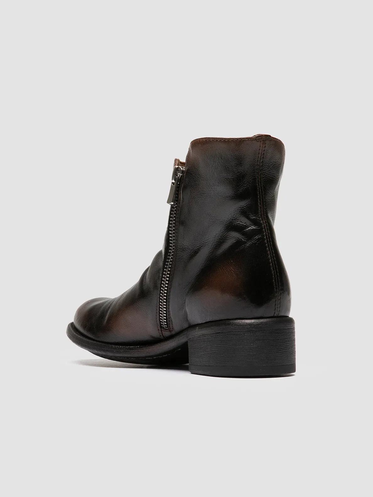 LIS 001 - Brown Leather Zipped Boots