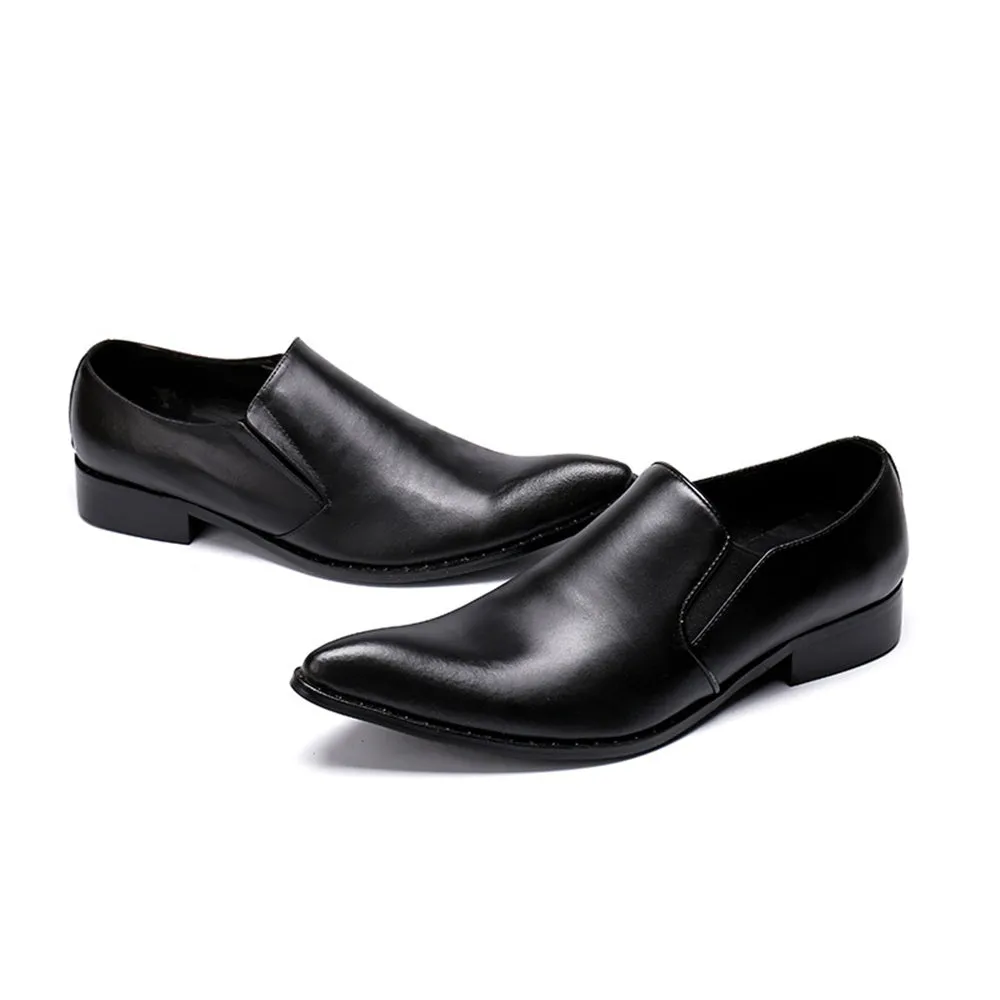 Men Slip On Low Heel Oxford Shoes
