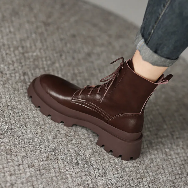 Mercy Womens Brown Combat Boots