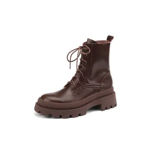 Mercy Womens Brown Combat Boots