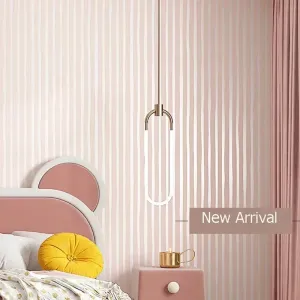 Modern Vertical Stripe Wallpaper Pink