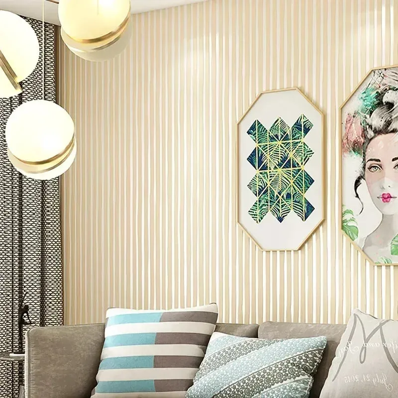 Modern Vertical Stripe Wallpaper Pink