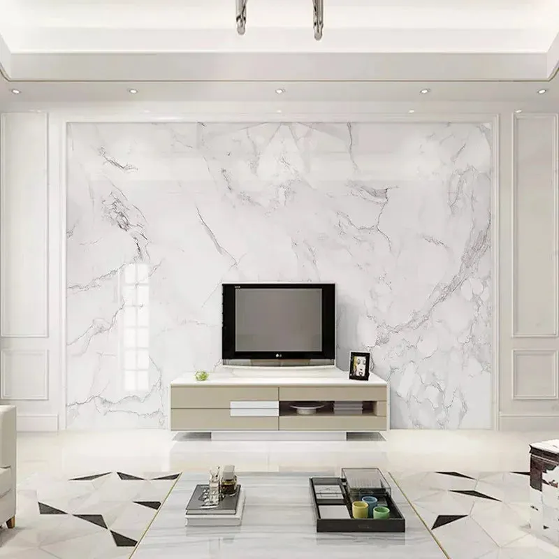 Modern White Marble Texture Wallpaper