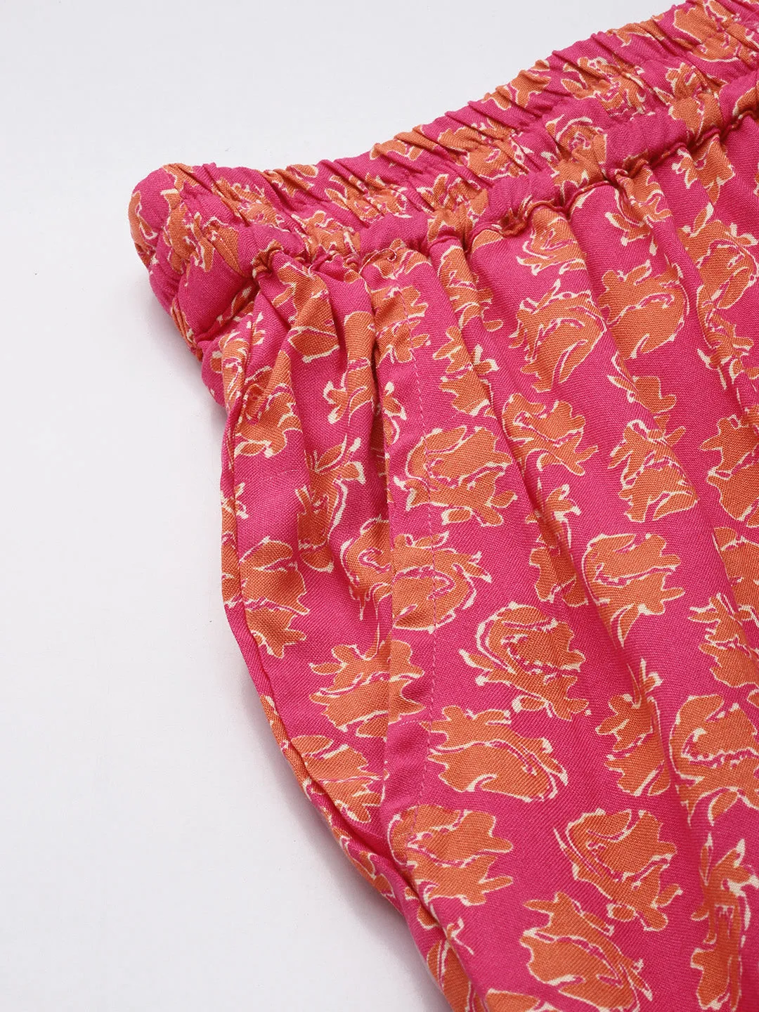 Pink Printed Trousers