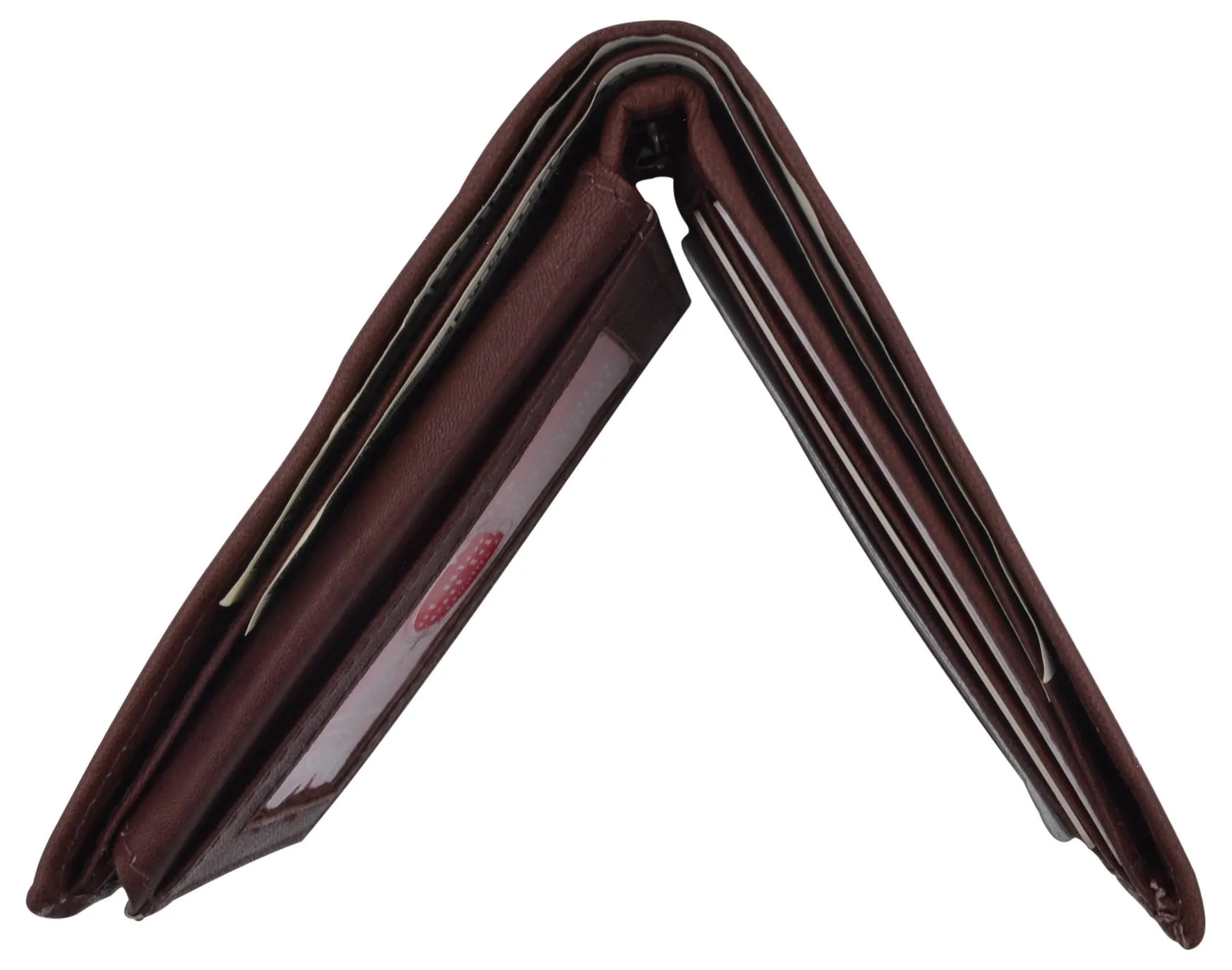 RFID Blocking Men's Leather ID Window Flap-Up Bifold Wallet / RFID533GT