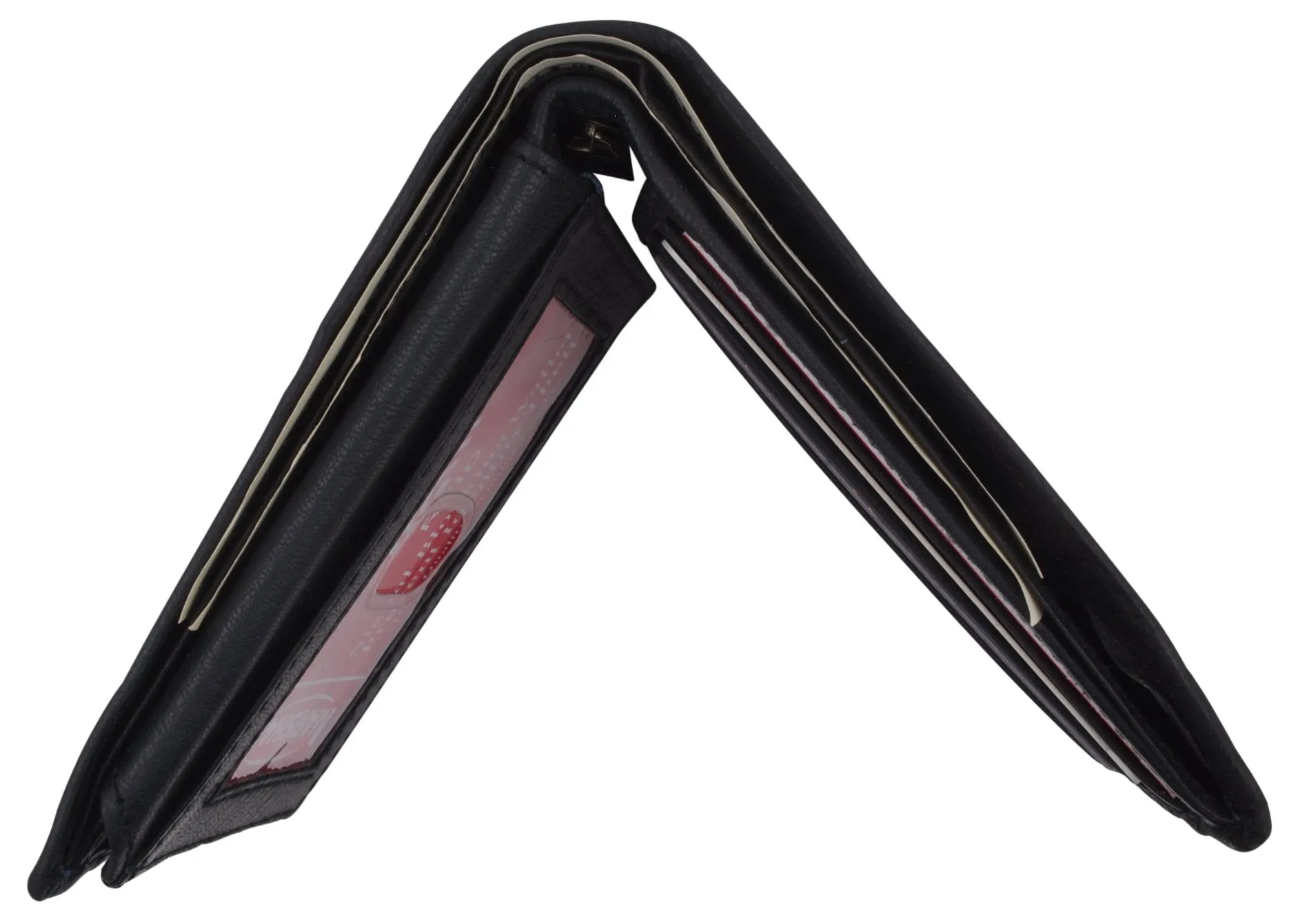 RFID Blocking Men's Leather ID Window Flap-Up Bifold Wallet / RFID533GT