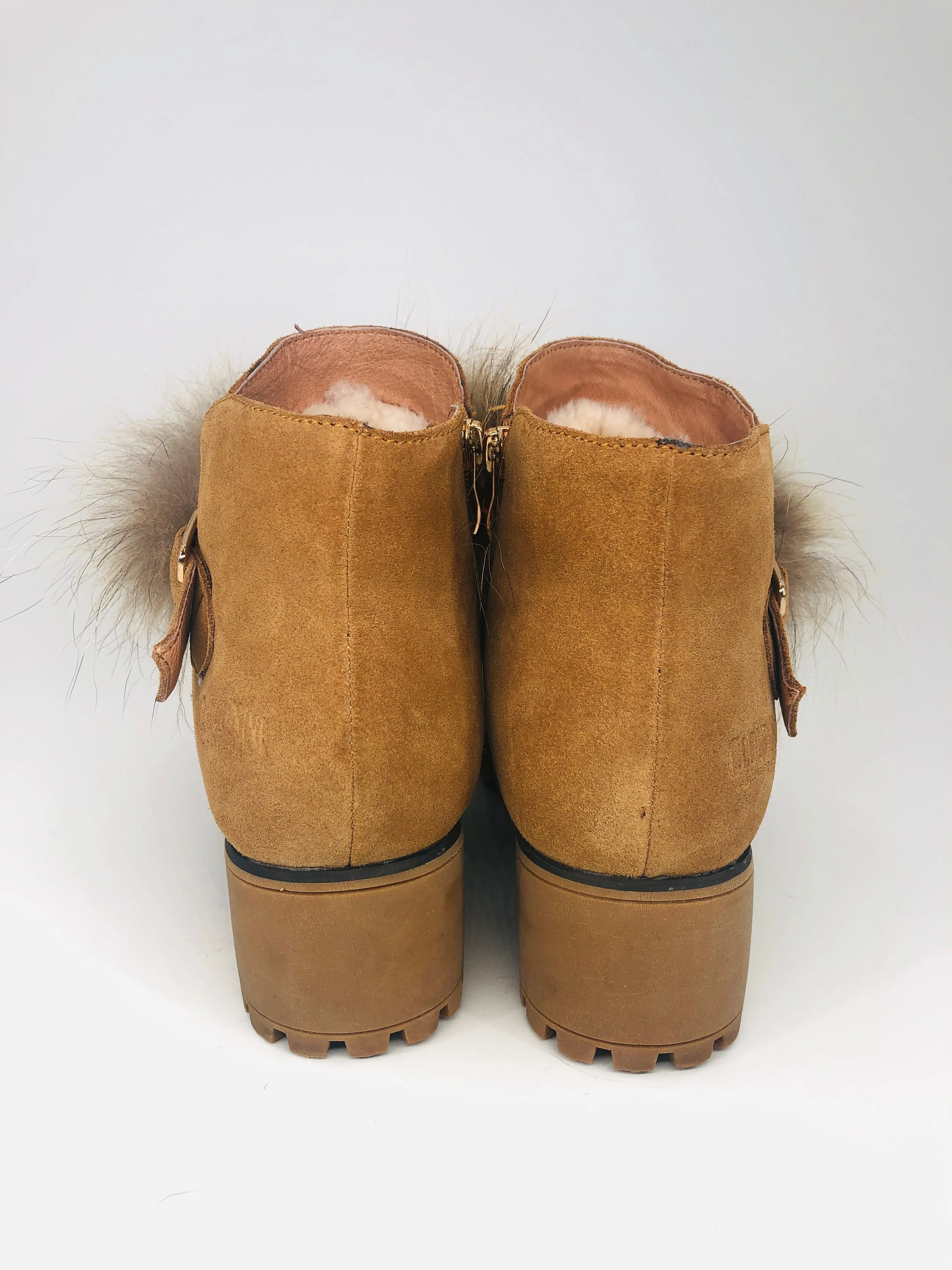 Sheepskin Lined Raccoon Detail Boot