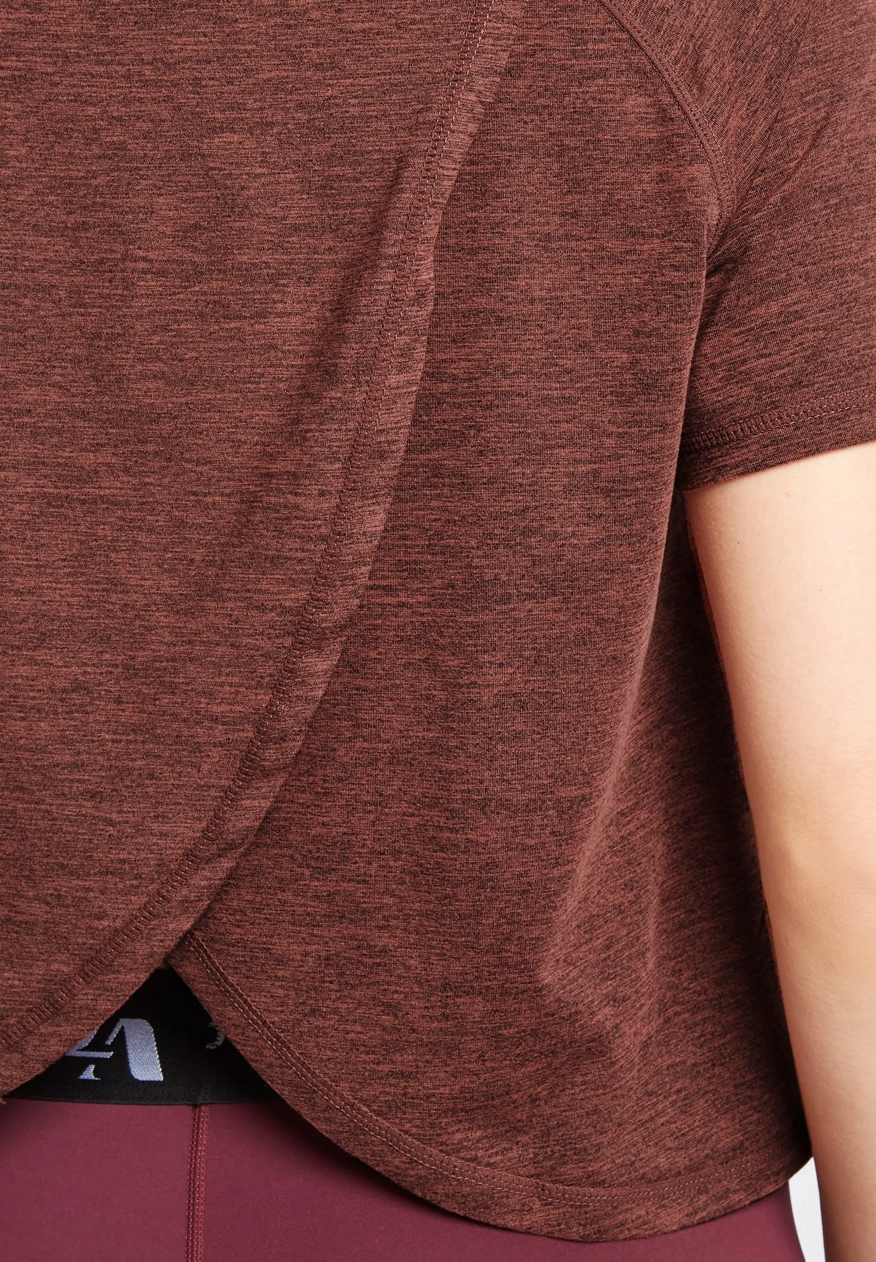 Short Sleeve T-Shirt With Cross Over Back-Burnt Orange