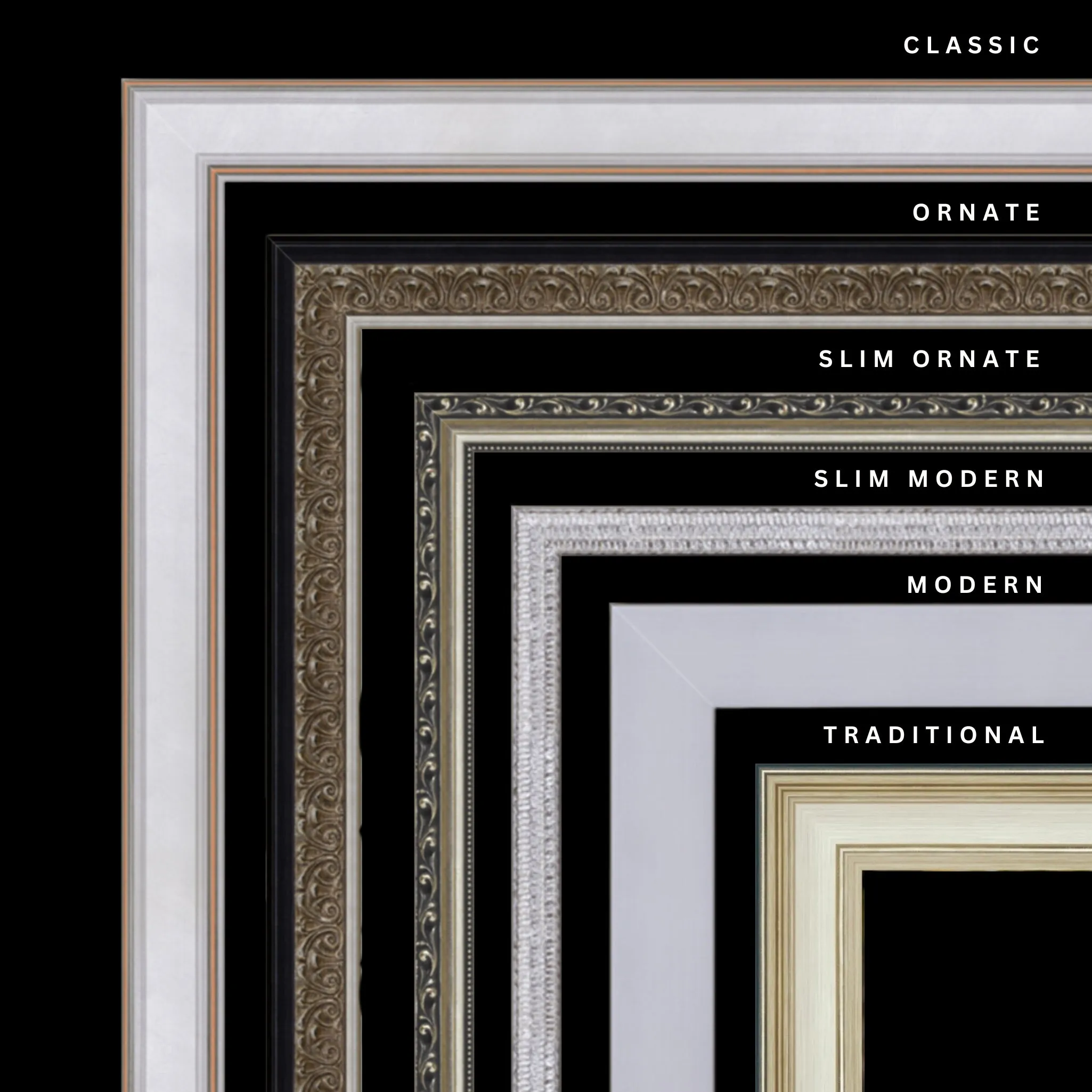 Silver 46x31 Picture Frame Ornate Traditional Classic Antique