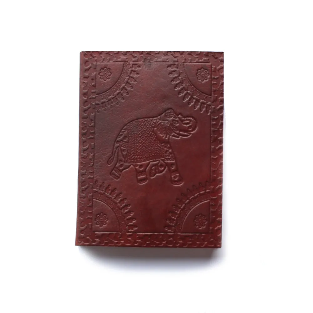 Small elephant embossed leather journal