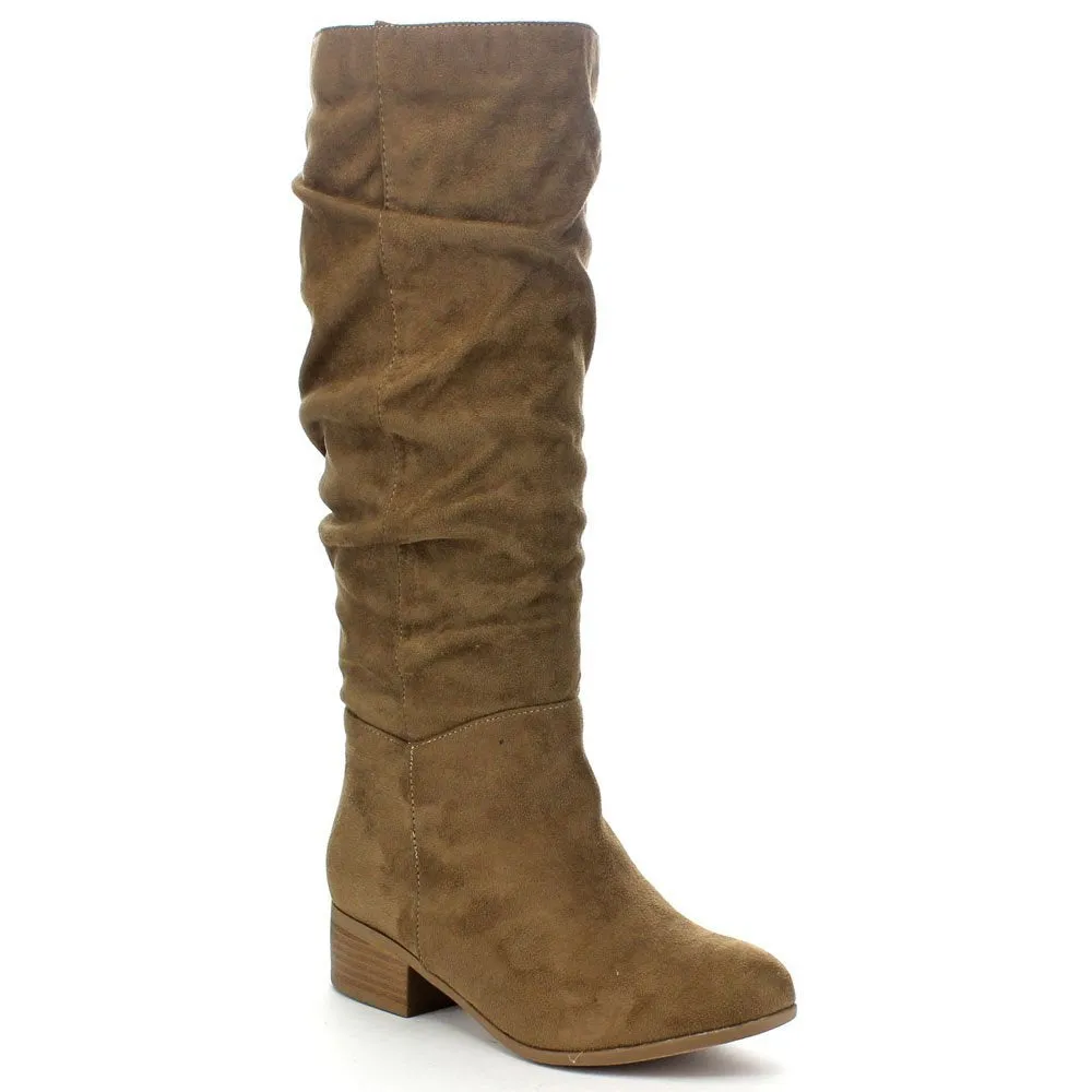 Soda Index Women's Classic Slouchy Cowboy Knee High Riding Boots