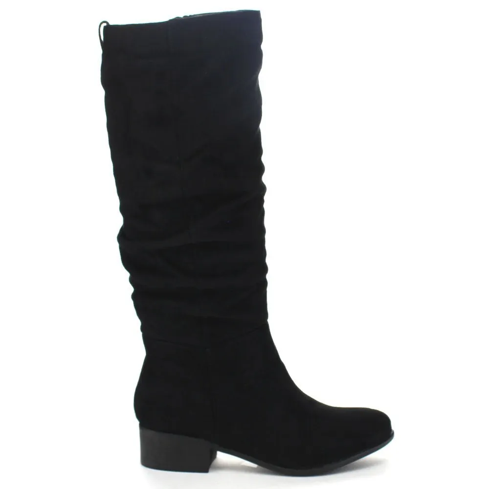 Soda Index Women's Classic Slouchy Cowboy Knee High Riding Boots