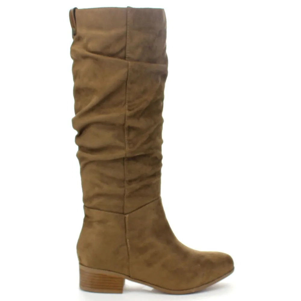 Soda Index Women's Classic Slouchy Cowboy Knee High Riding Boots