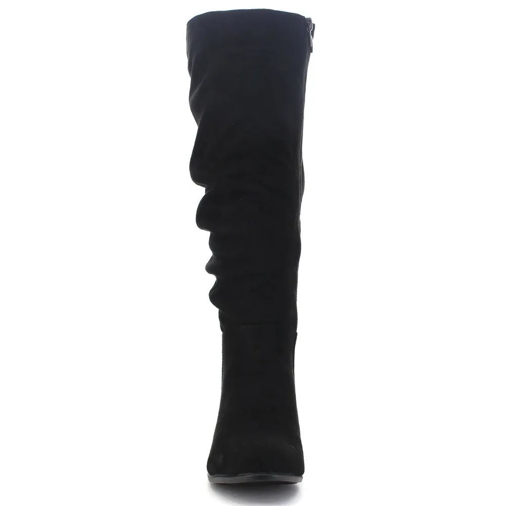Soda Index Women's Classic Slouchy Cowboy Knee High Riding Boots