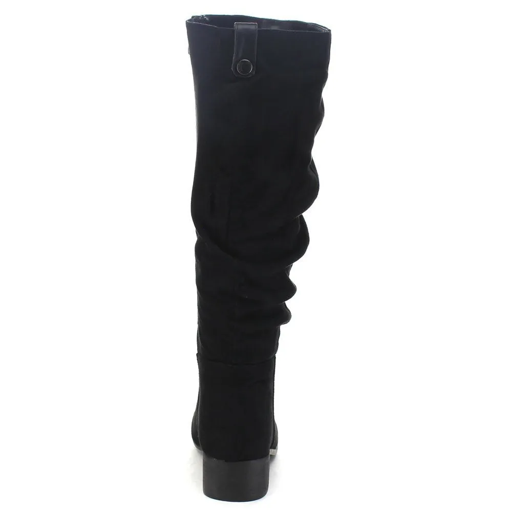Soda Index Women's Classic Slouchy Cowboy Knee High Riding Boots